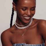 Collar gargantilla, Plata 925 bañada en rodio, Perla cultivada