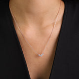 Collar colgante, Bañado en oro rosa, Zirconia cúbica artificial