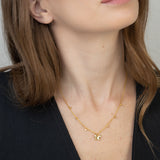 Collar colgante, Bañado en oro, Zirconia cúbica artificial