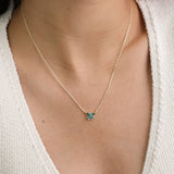 Collar colgante, Bañado en oro, Zirconia cúbica artificial