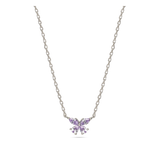 Collar colgante, Plata 925 bañada en rodio, Zirconia cúbica artificial