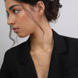 Collar colgante, Plata 925 bañada en rodio, Zirconia cúbica artificial