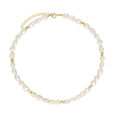 Collar gargantilla, Bañado en oro, Perla cultivada
