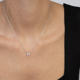 Collar colgante, Plata 925 bañada en rodio, Zirconia cúbica artificial