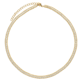 Collar gargantilla, collar de tenis, Bañado en oro, Zirconia cúbica artificial