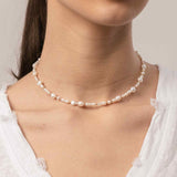 Collar gargantilla, Bañado en oro, Perla cultivada, Madreperla artificial, Vidrio de plomo