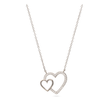 Collar colgante, Plata 925 bañada en rodio, Zirconia cúbica artificial