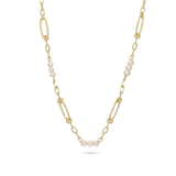 Collar colgante, Bañado en oro, Perla cultivada