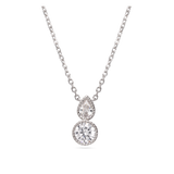 Collar colgante, Plata 925 bañada en rodio, Zirconia cúbica artificial