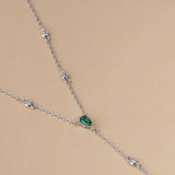 Collar colgante, Plata 925 bañada en rodio, Zirconia cúbica artificial