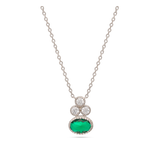 Collar colgante, Plata 925 bañada en rodio, Zirconia cúbica artificial