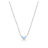 Collar colgante, Plata 925 bañada en rodio, Zirconia cúbica artificial, Ópalo artificial