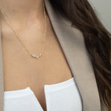 Collar colgante, Bañado en oro, Zirconia cúbica artificial