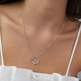 Collar colgante, Plata 925 bañada en rodio, Zirconia cúbica artificial