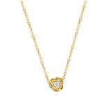 Collar colgante, Bañado en oro, Zirconia cúbica artificial