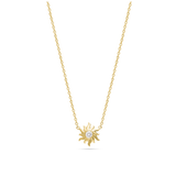 Collar colgante, Bañado en oro, Zirconia cúbica artificial