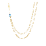 Cadena de capas, Bañado en oro, Zirconia cúbica artificial
