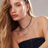 Collar gargantilla, Plata 925 bañada en rodio, Sin piedra