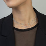 Collar gargantilla, Plata 925 bañada en rodio, Sin piedra