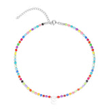 Collar gargantilla, Plata 925 bañada en rodio, Madreperla artificial, Vidrio de plomo
