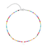 Collar gargantilla, Plata 925 bañada en rodio, Madreperla artificial, Vidrio de plomo
