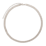 collar de tenis, Plata 925 bañada en rodio, Zirconia cúbica artificial