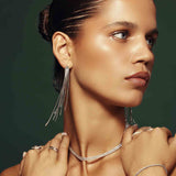 collar de tenis, Plata 925 bañada en rodio, Zirconia cúbica artificial