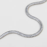 collar de tenis, Plata 925 bañada en rodio, Zirconia cúbica artificial