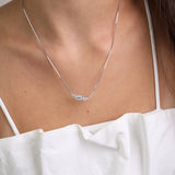 Collar colgante, Plata 925 bañada en rodio, Zirconia cúbica artificial