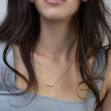 Collar colgante, Bañado en oro, Zirconia cúbica artificial