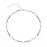 Collar gargantilla, Plata 925 bañada en rodio, Madreperla artificial, Vidrio de plomo