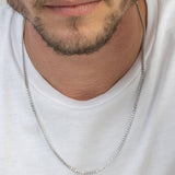 collar de hombre, Acero inoxidable, Sin piedra