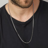 collar de hombre, Acero inoxidable, Sin piedra