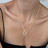 Collar colgante, Bañado en oro, Zirconia cúbica artificial