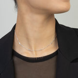 Collar gargantilla, Plata 925 bañada en rodio, Zirconia cúbica artificial