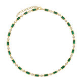 Collar gargantilla, Bañado en oro, Zirconia cúbica artificial
