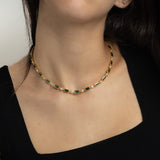 Collar gargantilla, Bañado en oro, Zirconia cúbica artificial