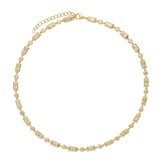 Collar gargantilla, Bañado en oro, Zirconia cúbica artificial