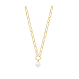 Collar colgante, Bañado en oro, Perla cultivada