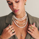 collar de perlas, Bañado en oro, Perla cultivada