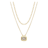 Cadena de capas, Bañado en oro, Zirconia cúbica artificial