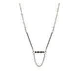 Cadena de elementos, Plata 925 bañada en rodio, Zirconia cúbica artificial