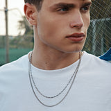 collar de hombre, Acero inoxidable, Sin piedra