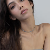 Collar gargantilla, Plata 925 bañada en rodio, Sin piedra