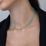 Collar gargantilla, collar de piedra, Bañado en oro, Howlita artificial
