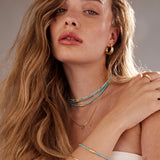 Collar gargantilla, collar de piedra, Bañado en oro, Howlita artificial