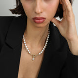 collar de perlas, Bañado en oro, Zirconia cúbica artificial, Perla cultivada