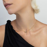 Collar colgante, Bañado en oro, Zirconia cúbica artificial
