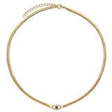 Collar gargantilla, Bañado en oro, Zirconia cúbica artificial