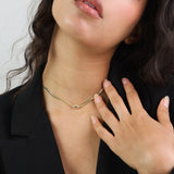 Collar gargantilla, Bañado en oro, Zirconia cúbica artificial